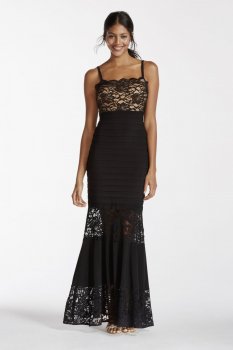 Illusion Lace Banded Dress Style XS7570