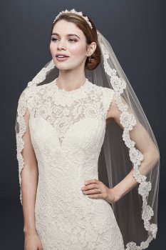 Allover Lace Cap Sleeve Sheath Wedding Dress WG3910