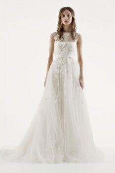 Illusion Neckline Wedding Dress Style VW351242