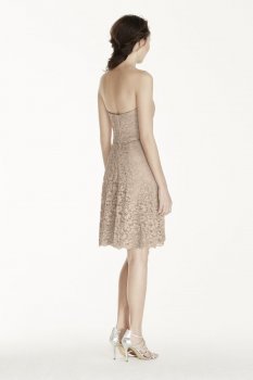Strapless Lace Dress with Full Skirt Style F16010