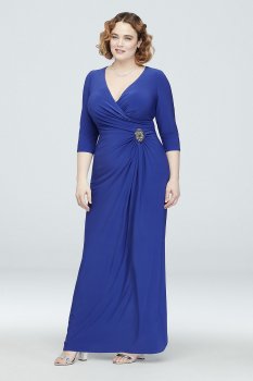 Draped Jersey Plus Size Dress with Beaded Waist 84351454