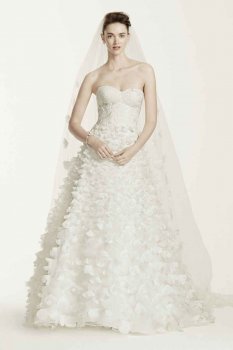 Lace Wedding Dress with 3D Flowers Style CWG660