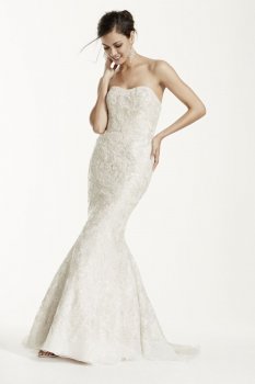Strapless Mermaid Wedding Gown with Gold Lace Style SWG605