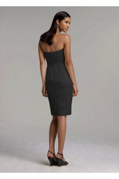 Short Satin Dress with Side Drape Style F44026
