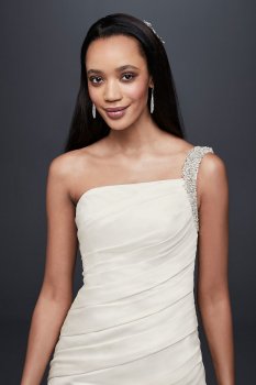 Draped Satin One-Shoulder A-Line Wedding Dress Collection WG3917