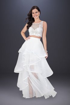 Two-Piece Wedding Dress with Embroidered Top 1711P2732
