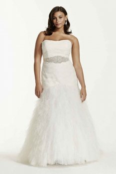 Gown with Basket Woven Bodice and Ruffled Skirt Style 9SWG523