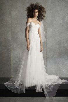 Long Halter Neck Soft Net Bridal Gown Style VW351510