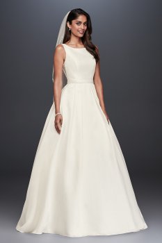 Sleeveless WG3879 Style Long High-Neck Ball Gown Wedding Dress