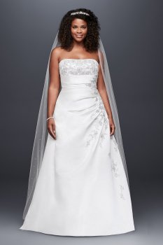 A-line Side Drape Strapless Gown Style 9V9665