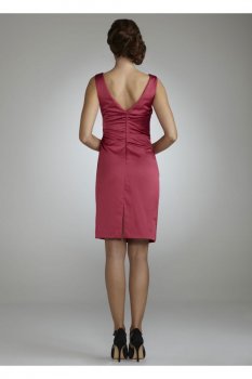 Sleeveless Stretch Satin Cowl Neck Dress Style 84741