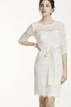 Short Lace Dress with 3/4 Sleeves Style XS6160