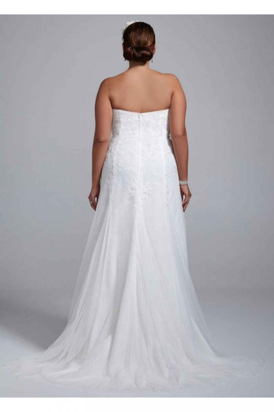 Strapless Tulle Wedding Gown with Lace Embroidery Style 9WG3492