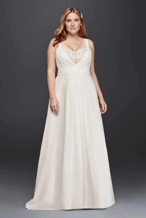 4XL9V3806 Tank Plus Size Wedding Dress with Sweetheart Neck