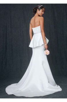 Satin Trumpet Wedding Gown with Beaded Waist Style T3518