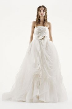 Tossed Tulle Wedding Dress Style VW351077