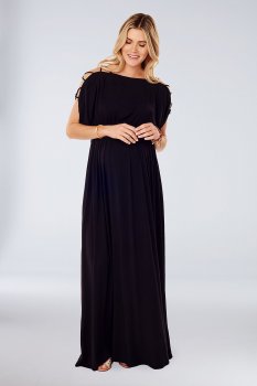 Maternity Jersey Maxi Dress with Shoulder Cutouts Ingrid and Isabel 1597