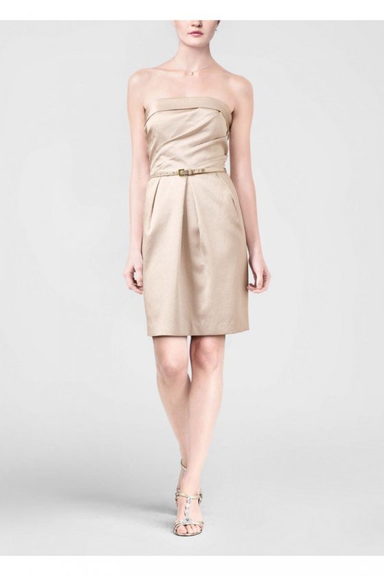 Strapless Crepe Dress with Belt Style 84583