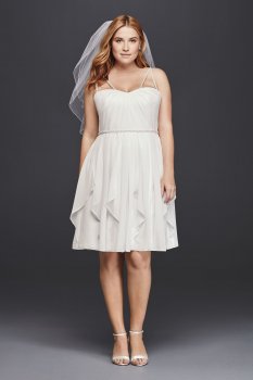 Plus Size Frilly Skirt Short 9SDWG0401 Style Bridal Dress