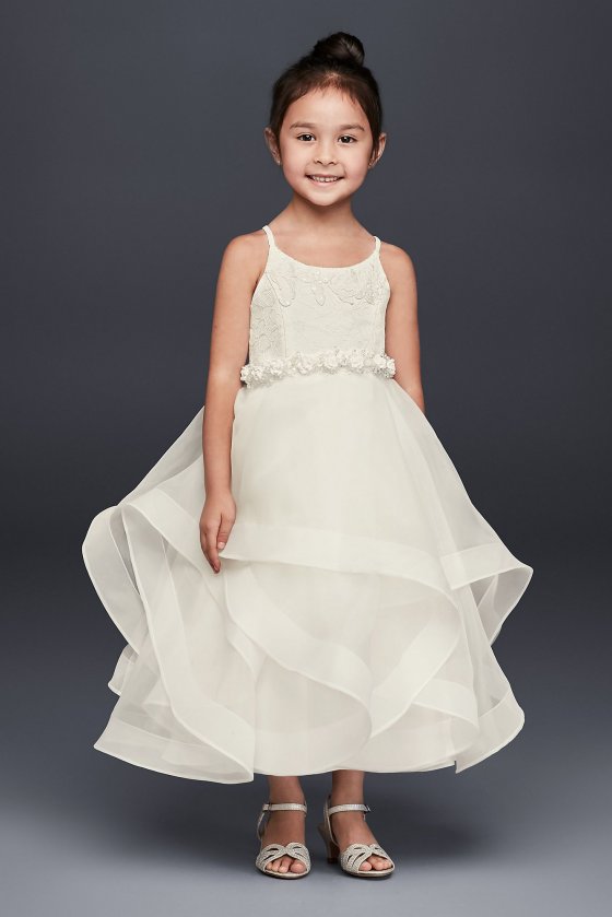New Arirval 2018 Lace and Tulle Flower Girl Dress with Full Skirt WG1371