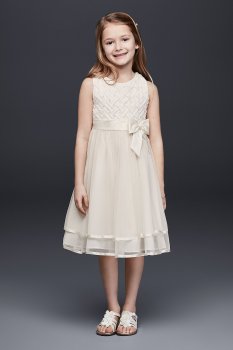 New Style Lattice Bodice Dress with Tiered Tulle Skirt