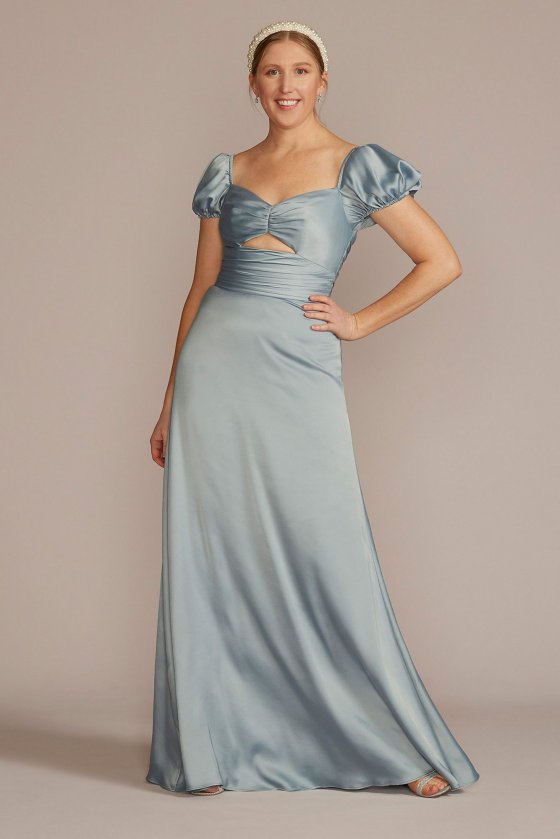 Puff Sleeve Satin Gown DB Studio D21NY22152V2