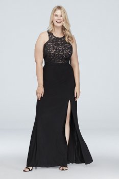Cutaway Bodice Plus Size Sequin Lace Gown 21646W
