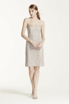 Short Lace Dress with Removable Popover Top Style F15920