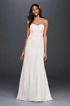 Strapless Sweetheart Neckline Beaded Empire Waist Bridal Dress Style OP1301