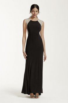 Cap Sleeve Illusion Back Jersey Dress Style XS5844