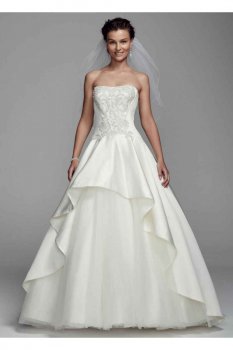 Satin Metallic Detaile Wedding Dress Style CKP627
