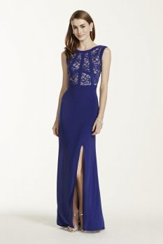 Sleeveless Lace Bodice Jersey Dress Style 11950