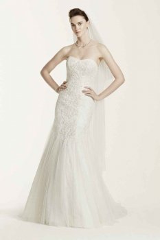 Tulle Mermaid Wedding Dress with Lace Style CWG668