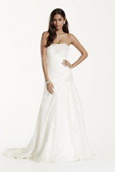 No Train Strapless Lace Side Split A-line Gown Style NTYP3344