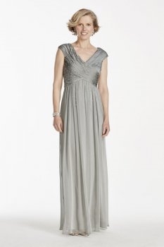 Long Chiffon Dress with AB Stones on Bodice Style 56905D