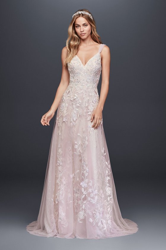 Newest Charming Floor Length Butterfly Appliqued Tulle A-Line Wedding Dress Style MS251187