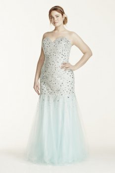 Tulle Fit and Flare Gown with Sweetheart Neckline Style P1575W