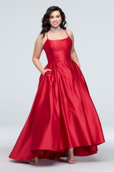 Plus Size Double Skinning Straps Ball Gown Style 1620BNW with Pockets