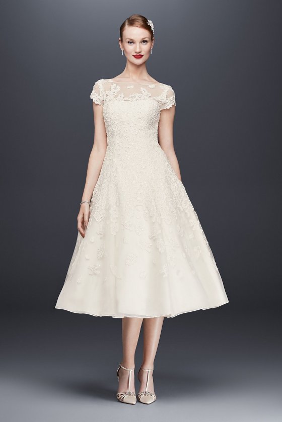 Cap Sleeve Illusion Wedding Dress Style CMK513