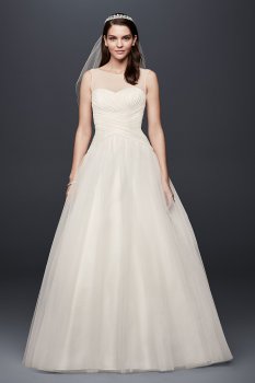Illusion Sweetheart Neckline Organza Ball Gown Wedding Dress Style OP1334