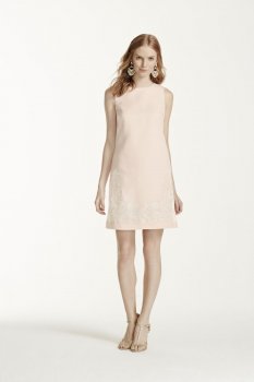 Shift Dress with Lace Appliques Style W10457