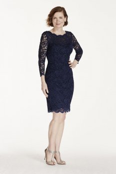 3/4 Sleeve Short Lace Dress Style 57108D