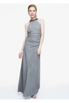 Sleeveless Glitter Knit Long Jersey Dress Style 56385D