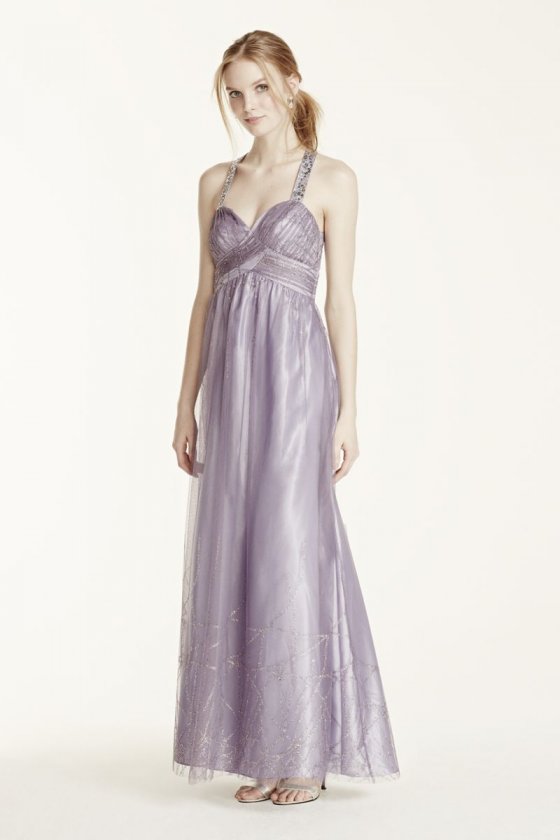 Glitter Tulle X-Back Dress Style 211S62670