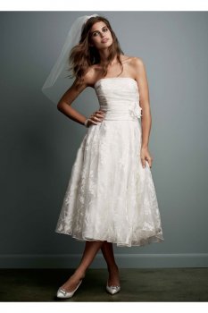 Short Printed Organza Gown with Floral Sash Style WG3313