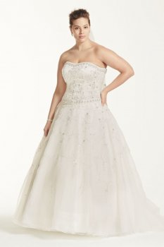 Extra Length Satin and Organza Wedding Dress Style 4XL8CT258