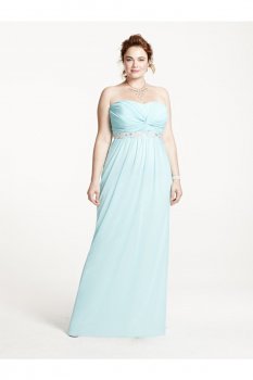 Strapless Prom Dress with Ruched Bust and Beading Style 8420DW3W