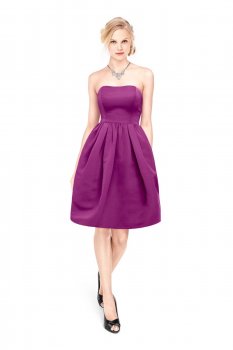 Short Strapless Faille Dress with Full Skirt Style F15810