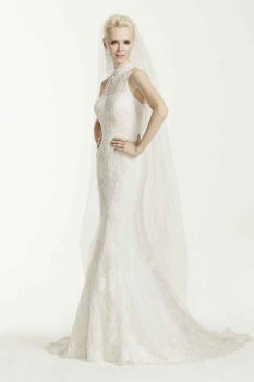 Lace Wedding Dress with High Neckline Style CWG666