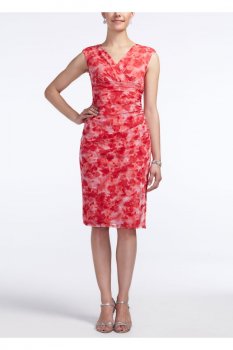 Short Mesh Print Sheath Dress Style T0413MDB